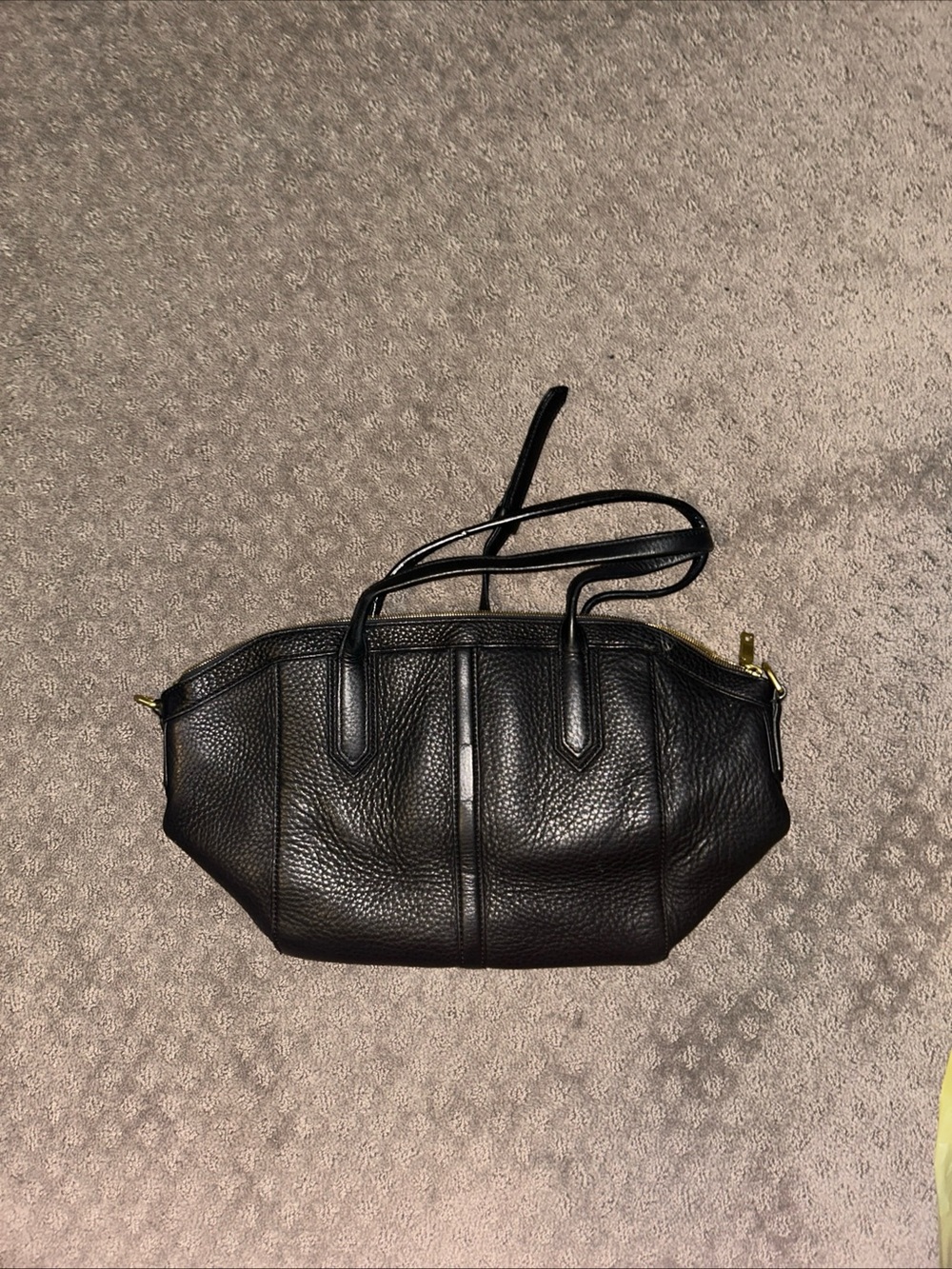 J. Crew Black Pebbled Leather Shoulder Tote